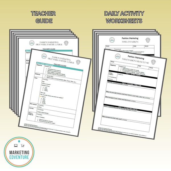 Fashion Marketing Lesson Plans Bundle | First Week Done-for-You | New Teacher Starter Kit