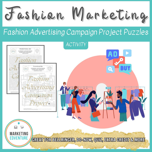 1004. Fashion Advertising Campaign Project Crossword & Word Search Puzzles