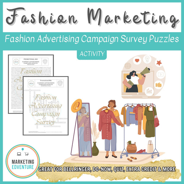 1004. Fashion Advertising Campaign Survey Crossword & Word Search Puzzles