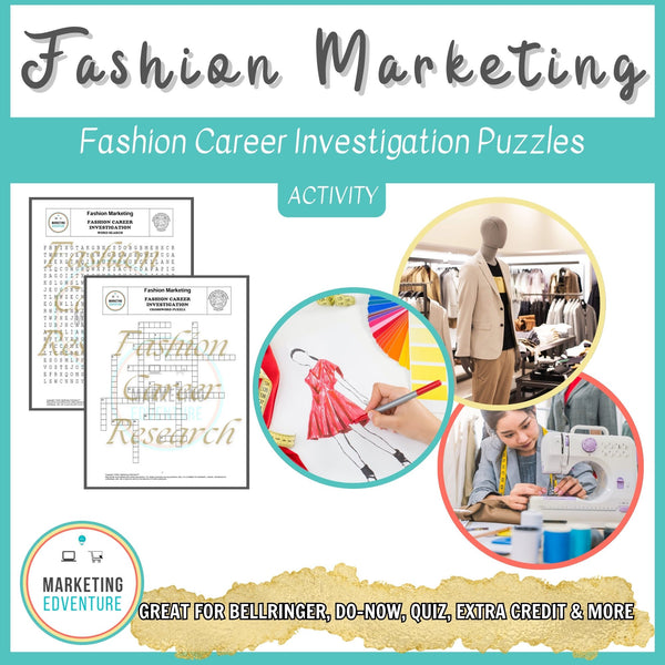 1004. Fashion Career Research Crossword & Word Search Puzzles