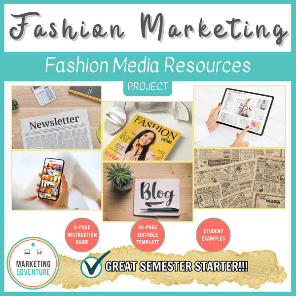 1005. Fashion Media Resources Project | Fashion Design & Marketing | Editable Slides