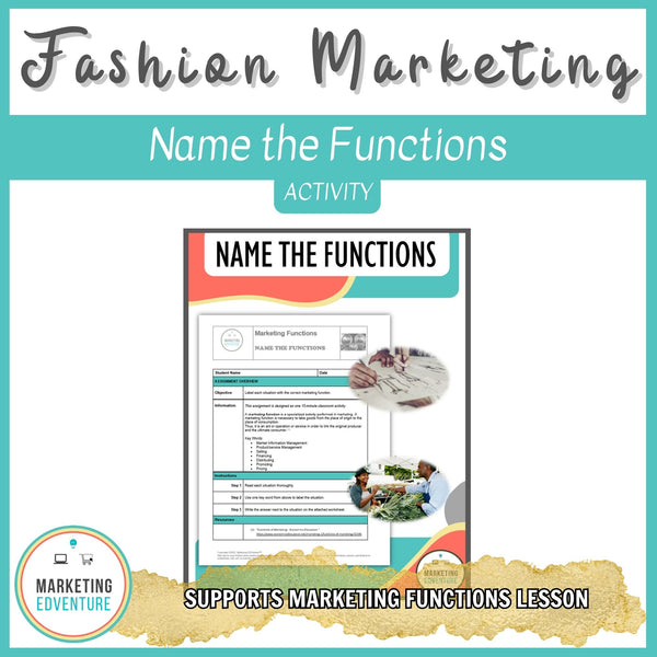1004. Marketing Functions Activity | Fashion Design & Marketing | Knowledge Check