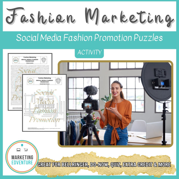 1004. Social Media Fashion Promotion Crossword & Word Search Puzzles