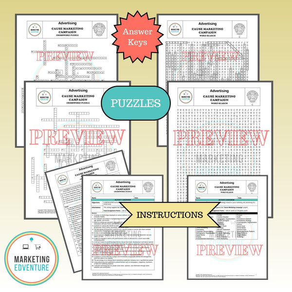 1004. Cause Marketing Campaign Crossword & Word Search Puzzles