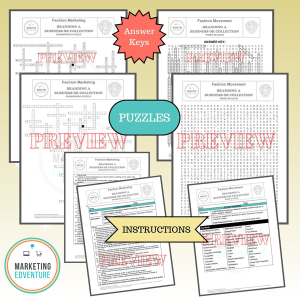 1004. Create Fashion Brand Crossword & Word Search Puzzles