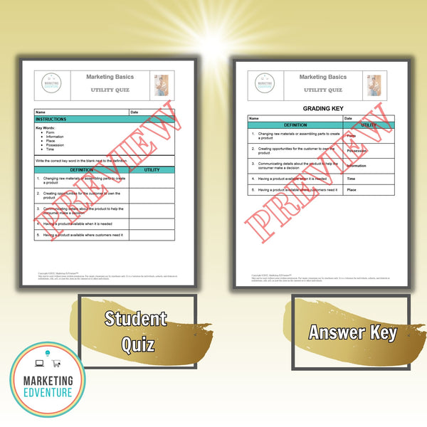 1006. Utilities Quiz | Business, Fashion Design & Marketing | Knowledge Check
