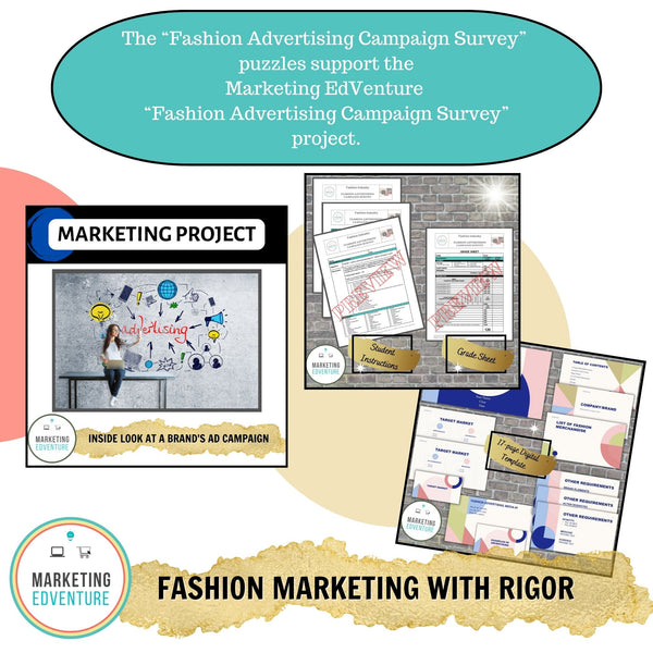 1004. Fashion Advertising Campaign Survey Crossword & Word Search Puzzles