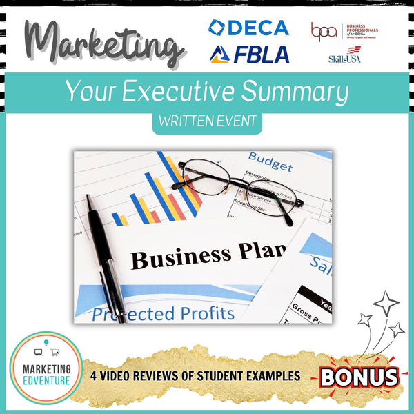 1008. Business Plan: Executive Summary Lesson | DECA BPA FBLA | Judge Approved