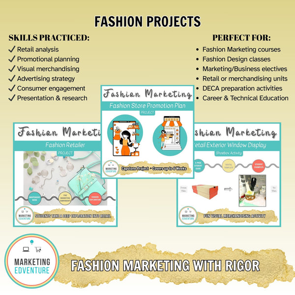 Fashion Retail Bundle | Retailing, Advertising, & Visual Merchandising Projects